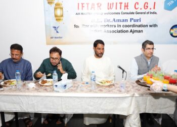 ദുബായ് ഇന്ത്യൻ കോൺസുലേറ്റ് , അജ്‌മാൻ ഇന്ത്യൻ അസോസിയേഷൻ , അജ്‌മാൻ എയർ മാസ്റ്റർ ഗ്രൂപ്പ് എന്നിവർ സംയുക്തമായി അജ്‌മാൻ എയർ മാസ്റ്റർ കമ്പനിയിൽ വെച്ച് ഇഫ്ത്താർ സഘമം നടത്തി