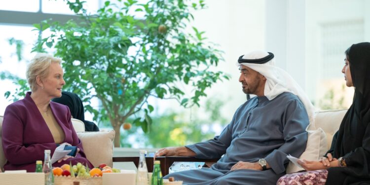 വേൾഡ് ഫുഡ് പ്രോഗ്രാം എക്‌സിക്യൂട്ടീവ് ഡയറക്ടറെ യുഎഇ രാഷ്ട്രപതി സ്വീകരിച്ചു