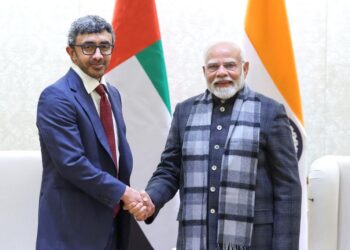 യുഎഇ ഉപപ്രധാനമന്ത്രി ഷെയ്ഖ് അബ്ദുല്ല ബിൻ സായിദ് അൽ നഹ്യാൻ പ്രധാനമന്ത്രി നരേന്ദ്ര മോദിയുമായി കൂടിക്കാഴ്ച നടത്തി