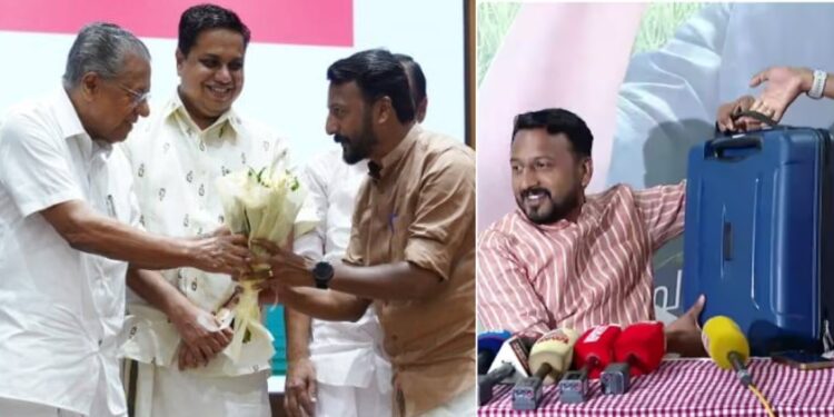 എംഎൽഎയായി സത്യപ്രതിജ്ഞ ചെയ്‌ത രാഹുലിന് നീല ട്രോളി ബാഗ് സമ്മാനം നൽകി സ്പീക്കർ