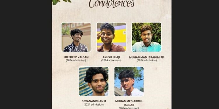 കളിചിരികൾക്കു പകരം കരച്ചിൽ, ചലനമറ്റ് 5 കൂട്ടുകാർ; അന്ത്യയാത്ര ആരംഭിച്ചു