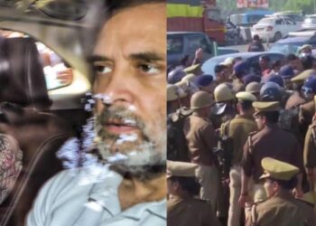 യുപിയിൽ രാഹുൽ ഗാന്ധിയെ പൊലീസ് തടഞ്ഞു:സംഭല്‍ യാത്ര അനുവദിക്കില്ലെന്ന് പോലീസ്