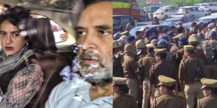 യുപിയിൽ രാഹുൽ ഗാന്ധിയെ പൊലീസ് തടഞ്ഞു:സംഭല്‍ യാത്ര അനുവദിക്കില്ലെന്ന് പോലീസ്