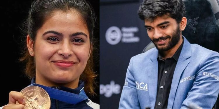 മനു ഭാക്കറിനും ഗുകേഷിനുമുൾപ്പെടെ നാല് പേർക്ക് ഖേൽരത്ന പുരസ്കാരം